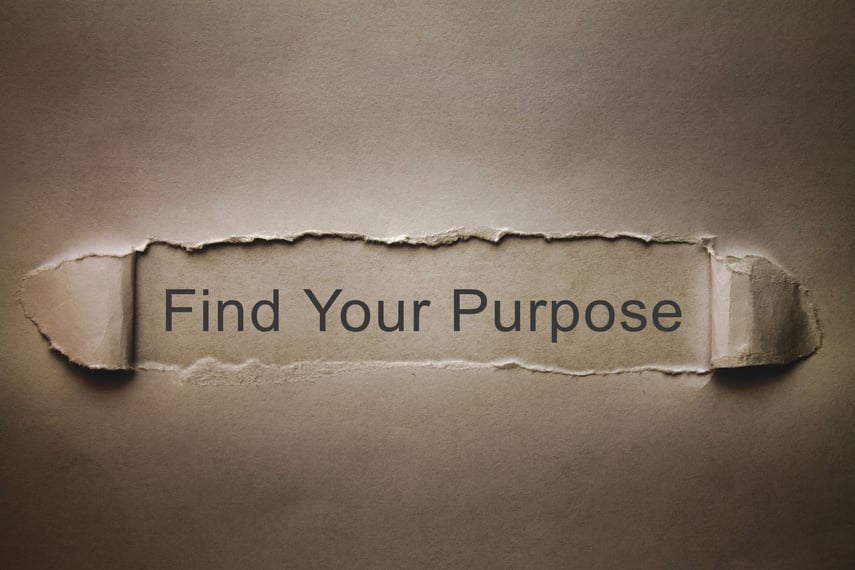 Find Your Purpose on torn paper.